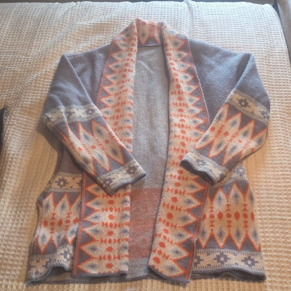 Aztec Patterned Open Front Cardigan With Pockets!! - image 1